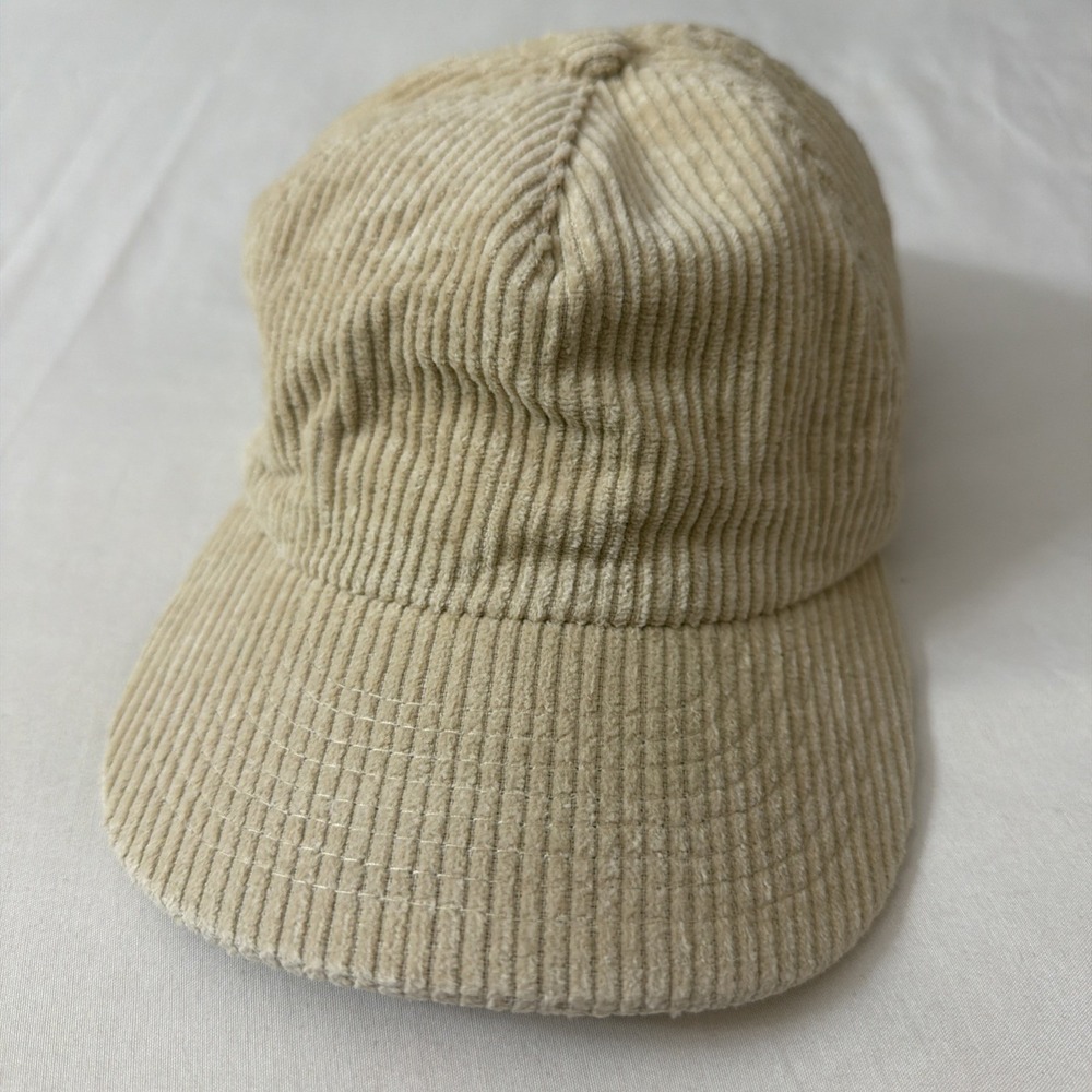 Weld Mfg Embroidered Tan Corduroy Adjustable Cap Hat‎ Clean Gently Worn Travel